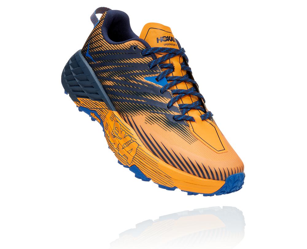 HOKA ONE ONE Speedgoat 4 for Men - SAFFRON / BLACK IRIS