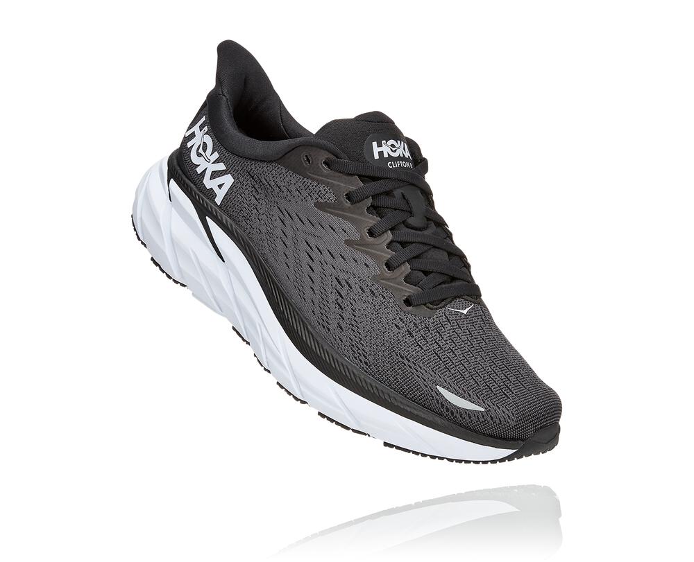 HOKA ONE ONE Clifton 8 for Women - BLACK / WHITE